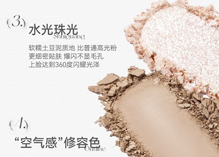 Novo Shimmer Dual-Tone Highlighter Palette - 3 Types - 01# Wild Gardenia - 9g