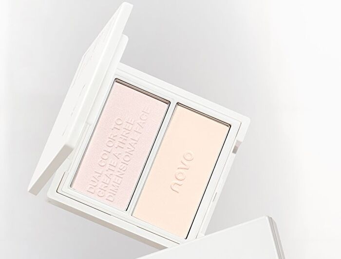Novo Shimmer Dual-Tone Highlighter Palette - 3 Types - 01# Wild Gardenia - 9g