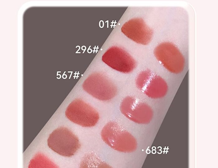 Matte Dewy Dual-Effect Lip Gloss - 6 Colors - 296# Addictive Red (1.4g & 1.3g)