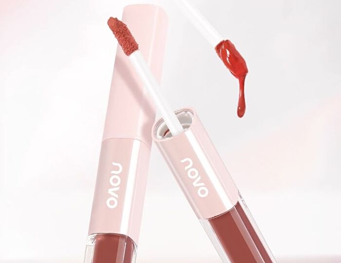 Matte Dewy Dual-Effect Lip Gloss - 6 Colors - 296# Addictive Red (1.4g & 1.3g)
