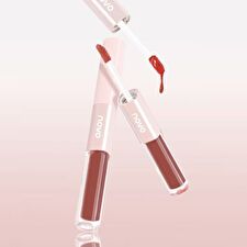Matte Dewy Dual-Effect Lip Gloss - 6 Colors - 296# Addictive Red (1.4g & 1.3g)