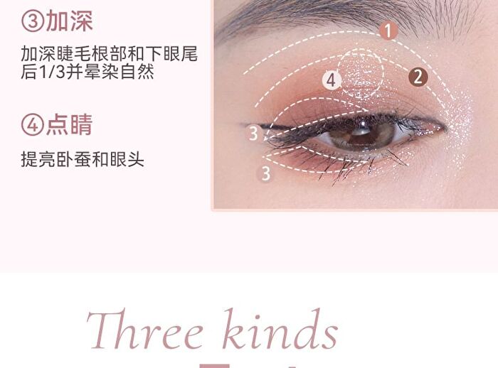 Heartbeat 4-Color Eyeshadow Palette - 5 Types - 01# Nude Apricot - 6.4g