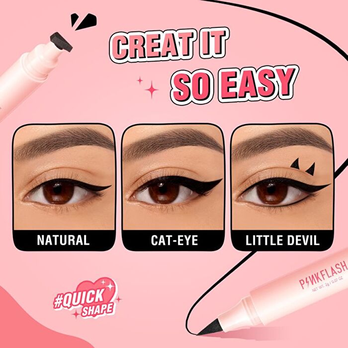 Pinkflash Long-Wear Liquid Eyeliner - #Black - 2g