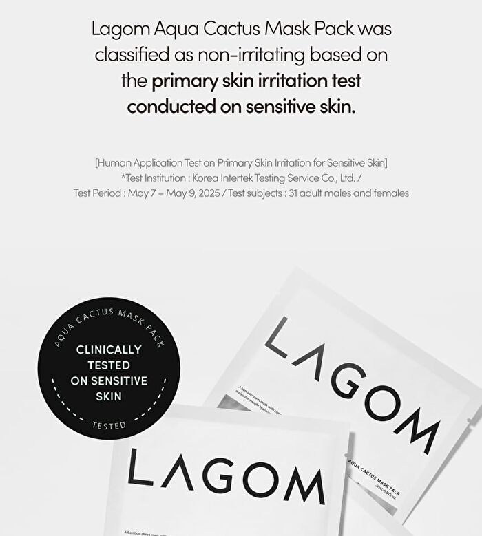 Lagom Aqua Cactus Mask Pack Set - 27ml x 5 sheets
