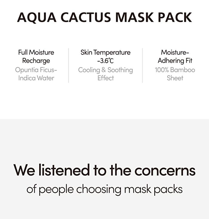 Lagom Aqua Cactus Mask Pack Set - 27ml x 5 sheets