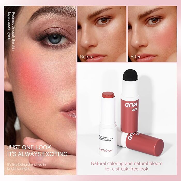 Clouds Air Blush Multi-Purpose Mud Stick - 6 Colors - 02# Bean Pink - 7g