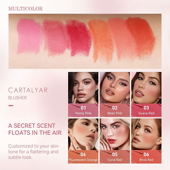 Clouds Air Blush Multi-Purpose Mud Stick - 6 Colors - 02# Bean Pink - 7g