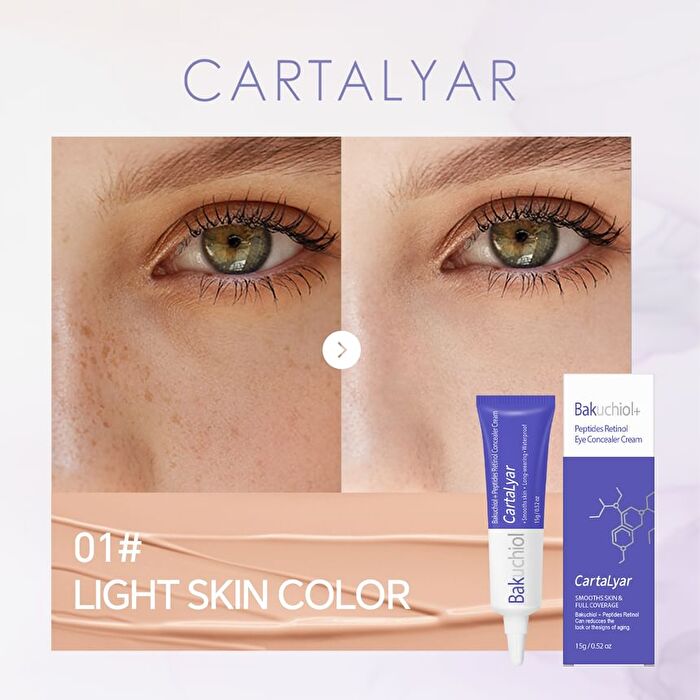 Bakuchiol + Peptides Retinol Eye Concealer Cream - 3 Shades - 01# Light Skin Color - 15g