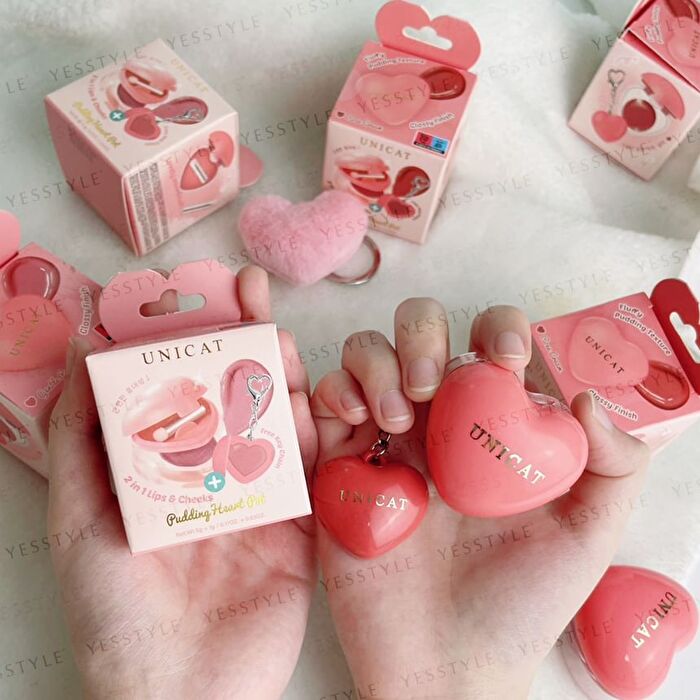 Pudding Heart Pot 2 in 1 Lips & Cheeks Blush - Rose Cream