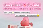 Pudding Heart Pot 2 in 1 Lips & Cheeks Blush - Rose Cream
