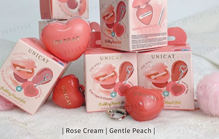 Pudding Heart Pot 2 in 1 Lips & Cheeks Blush - Rose Cream