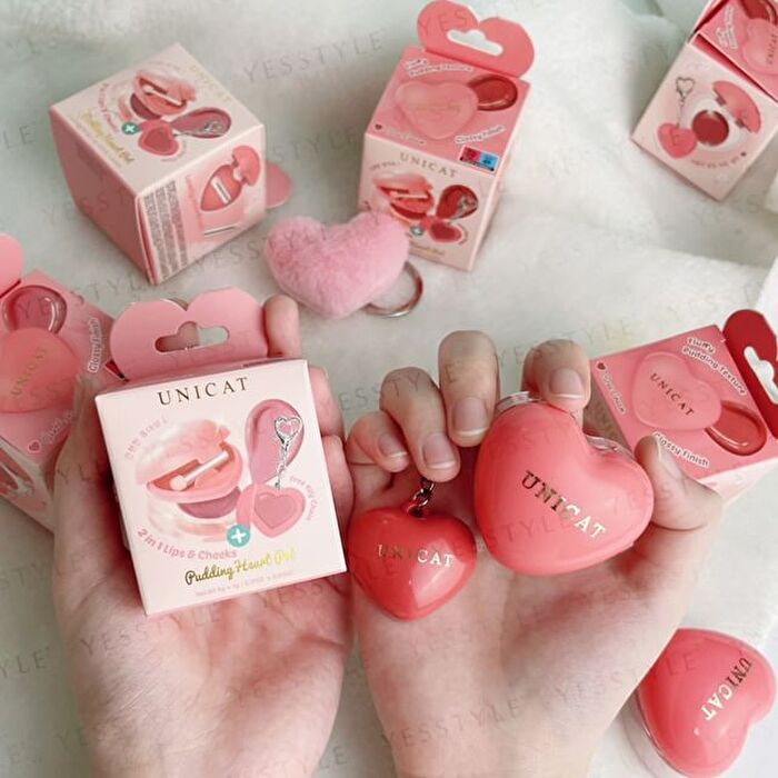 Pudding Heart Pot 2 in 1 Lips & Cheeks Blush - Rose Cream