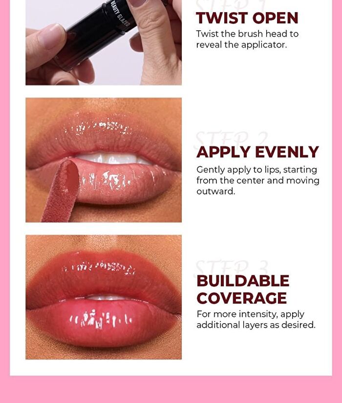 Beauty Glazed Watery Mirror Lip Gloss - 6 Colors - 01# - 3.7g