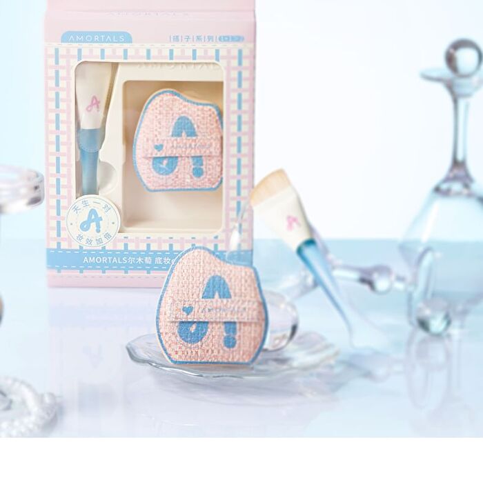 Amortals Fishtail Foundation Brush & Powder Puff Set - Set of 2