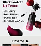 Black Peel Off Lip Tattoo - 5 Colors - #02 Black Plum