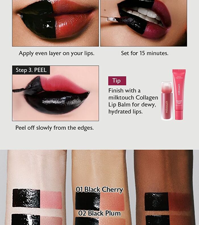Black Peel Off Lip Tattoo - 5 Colors - #05 Black Fig