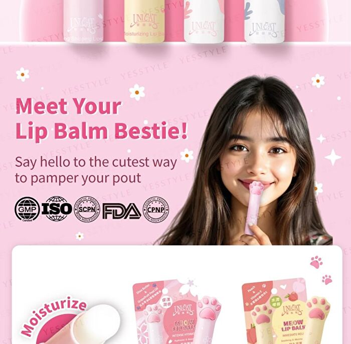 Unicat Cat Paw Lip Balm Set Honey + Strawberry - 1 set