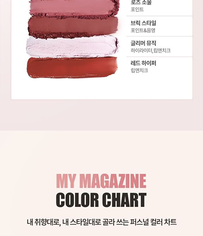 Chosungah Beauty 16 BRAND My Magazine Palette - 6 Types - #04 Rodeo Pure Look