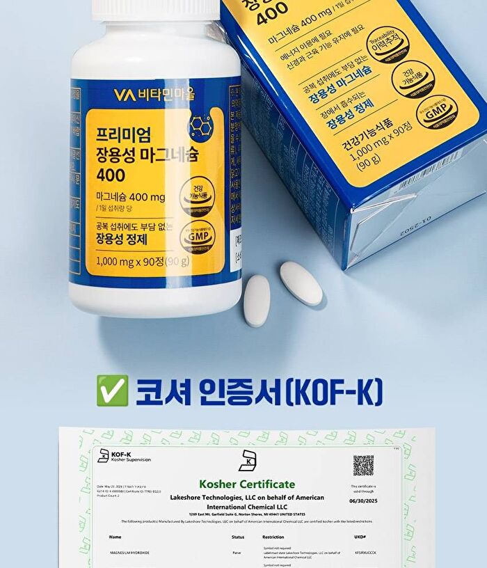 Premium Enteric-Coated Magnesium 400 - 1000mg x 90 tablets