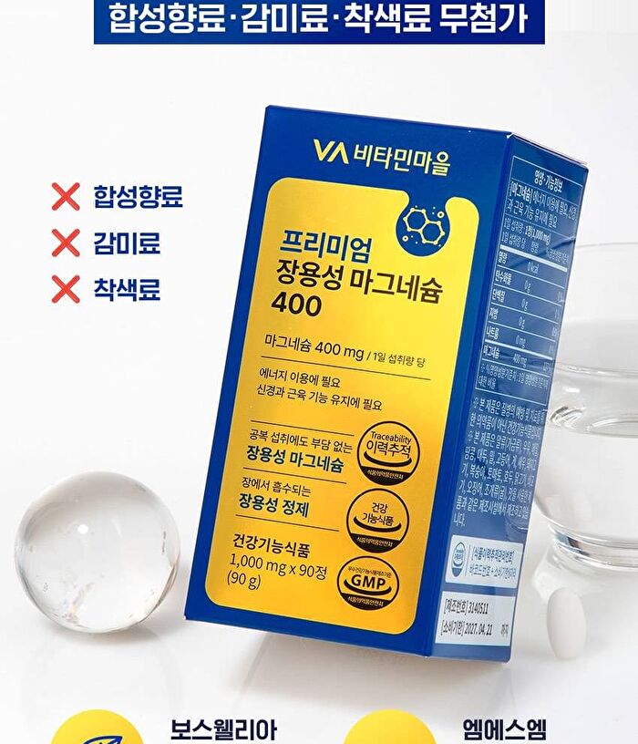 Premium Enteric-Coated Magnesium 400 - 1000mg x 90 tablets