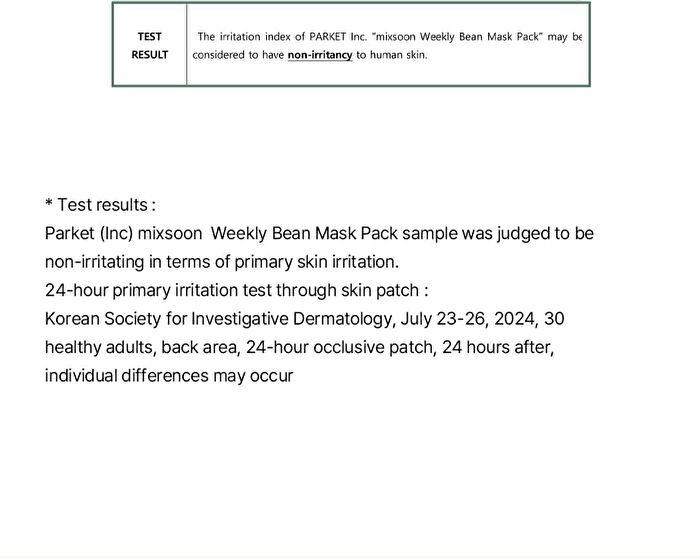 mixsoon Weekly Bean Mask Pack Set - 7 sheets
