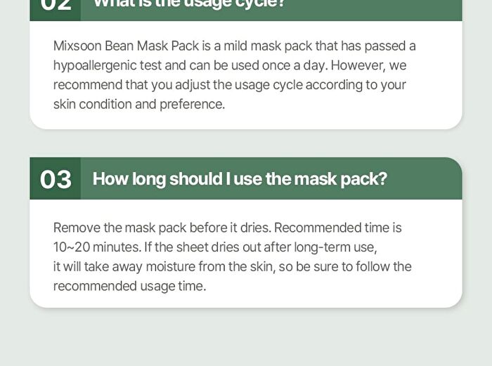 mixsoon Weekly Bean Mask Pack Set - 7 sheets