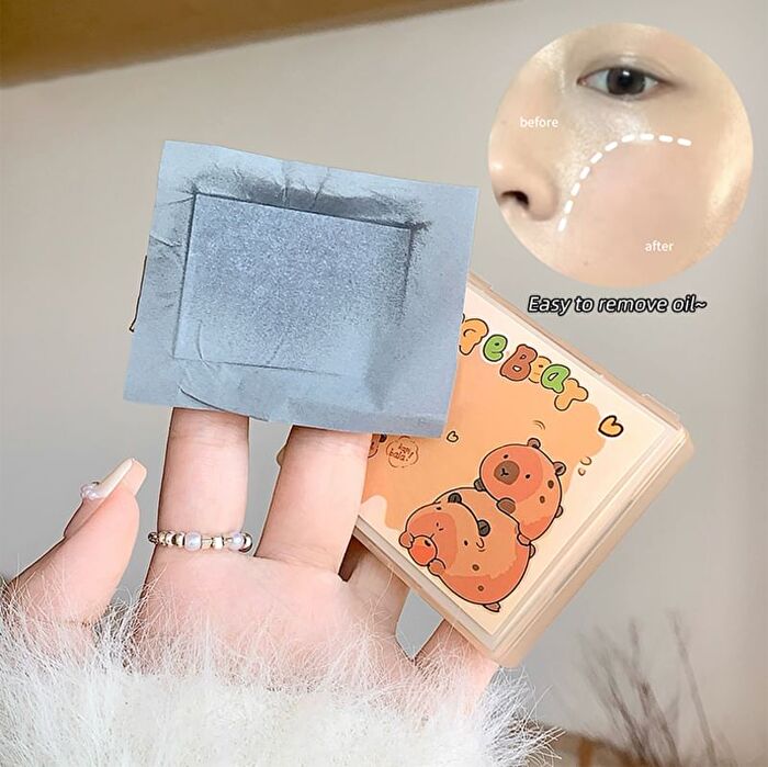 Cute and Cloud-Touch Blotting Paper - 3 Types - #01 Kapibala - 100pcs