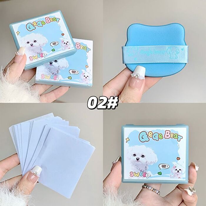 Cute and Cloud-Touch Blotting Paper - 3 Types - #02 Yixiu Dog - 100pcs