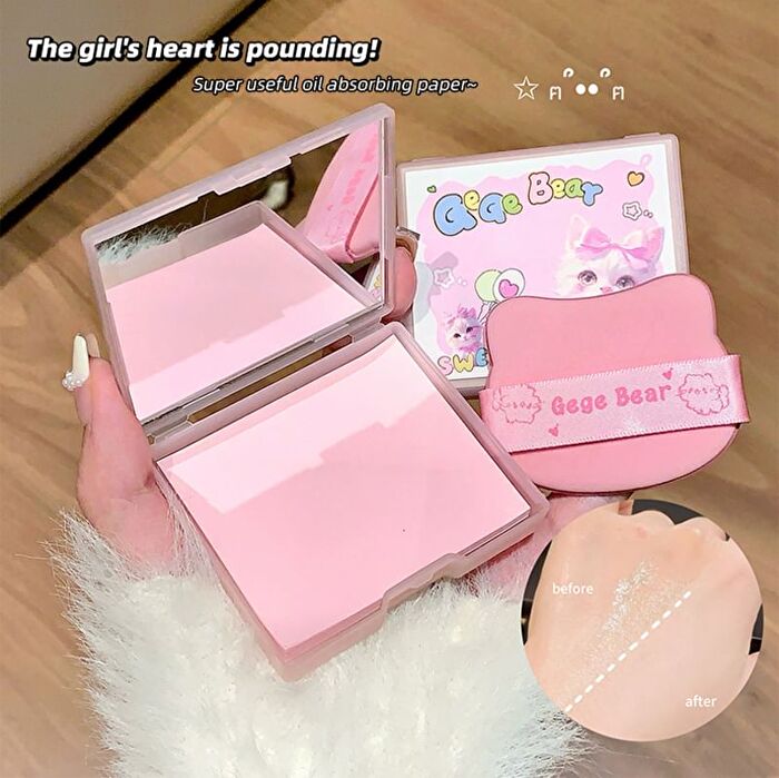 Cute and Cloud-Touch Blotting Paper - 3 Types - #03 Pudding Cat - 100pcs