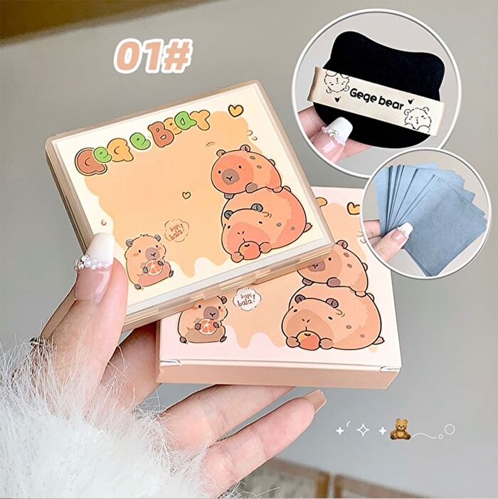 Cute and Cloud-Touch Blotting Paper - 3 Types - #03 Pudding Cat - 100pcs