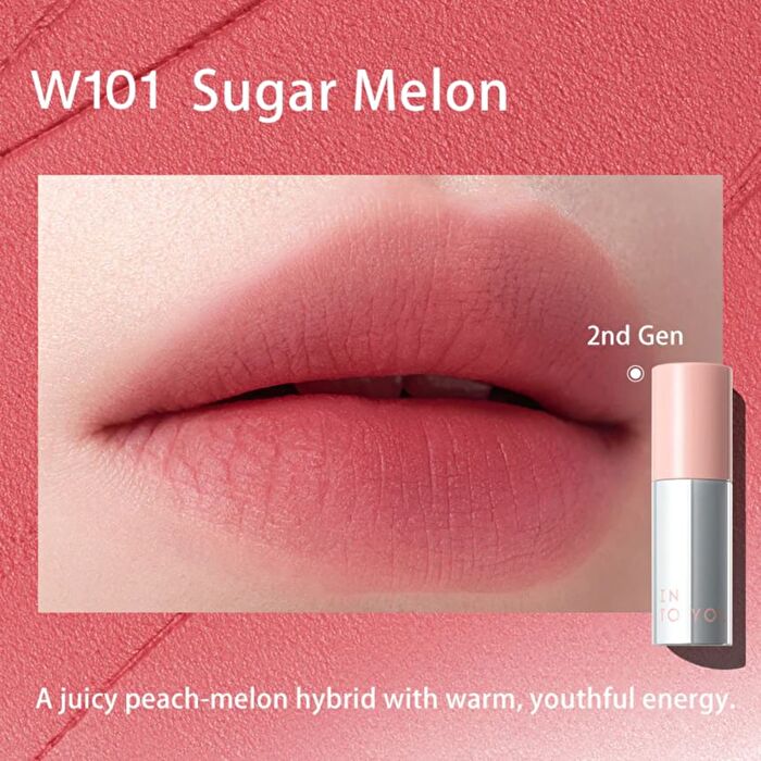 Into You Airy Touch Moist Lip Mud - 5 Colors - #W101 Sugar Melon - 2.1g  (2.0 ver)