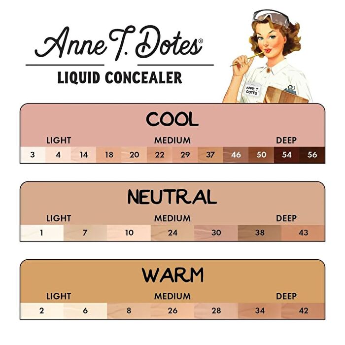 theBalm Anne T. Dotes : Liquid Concealer - 6 Shades - 46# Deep to Dark - 11.8 ml