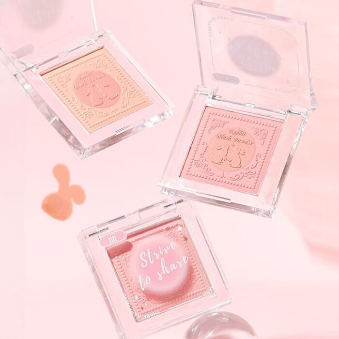 Rabbit Poof Wake Up Spring Translucent Blush - 6 Colors - #05 Milky Rabbit - 2.3g