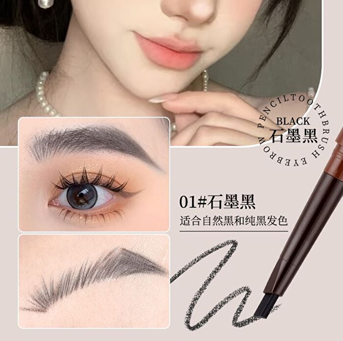 Toothbrush Eyebrow Pencil - 4 Colors - #01 Graphite Black - 350mg