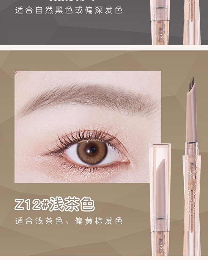 Rozo Dual-Ended Fine Eyebrow Pen - 5 Colors - Z11# Charcoal Grey - 140mg