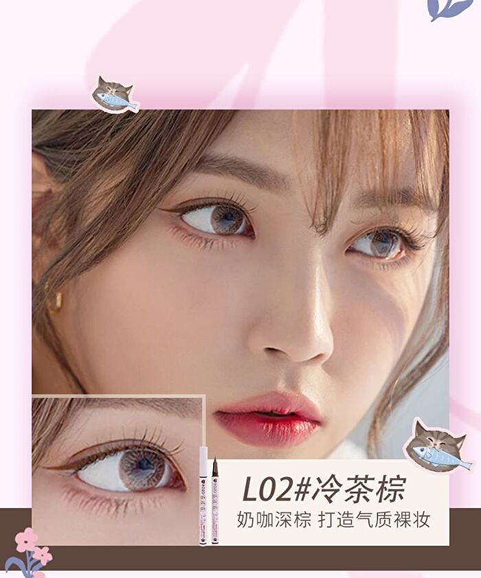 Rozo Cat Print Fine Longwear Liquid Eyeliner - 5 Colors - L01# Starry Black - 0.6ml
