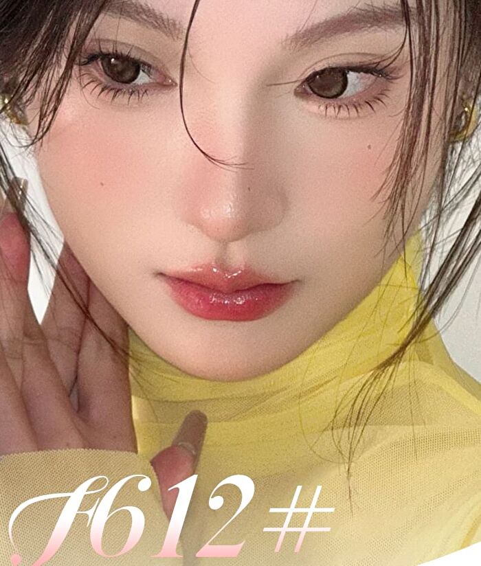 Rozo Luminous Glossy Lipstick - 6 Colors - F608# Morning White Peach - 2g