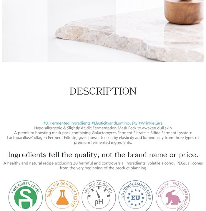 Fermentation Mask Pack Set - 2025 Version - 20g x 10 sheets