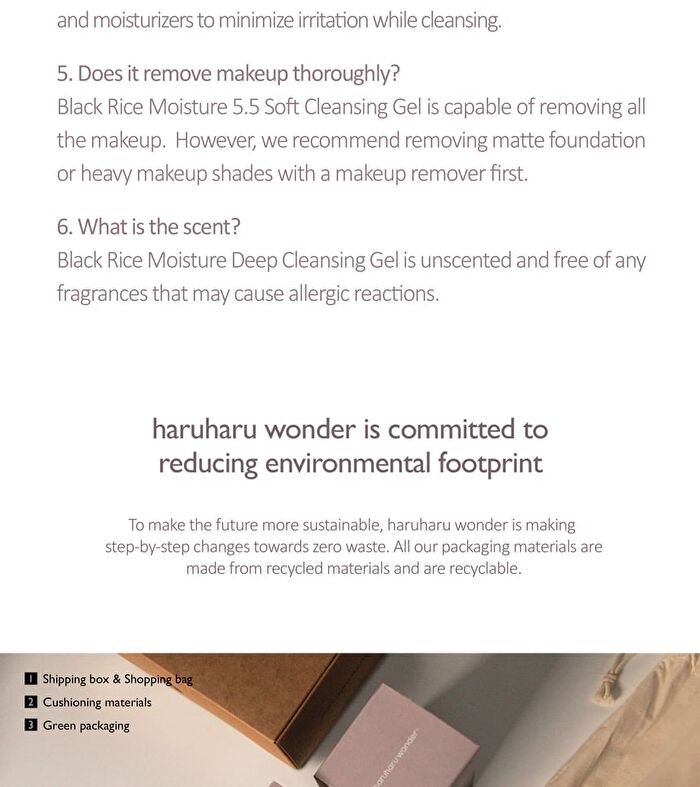 haruharu wonder Black Rice Moisture 5.5 Soft Cleansing Gel Mini - 20ml