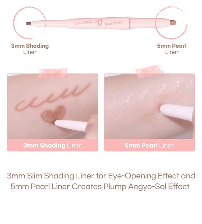 Color Play Dual Liner - 5 Colors - #04 Rosy Candy