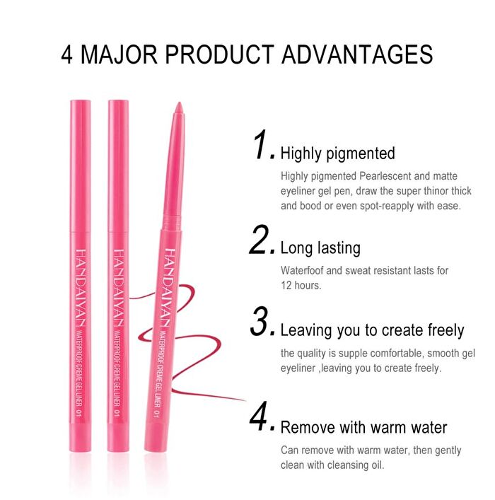 Waterproof Creme Gel Eyeliner Set - 3 Types - Set B (0.2g x 6pcs)