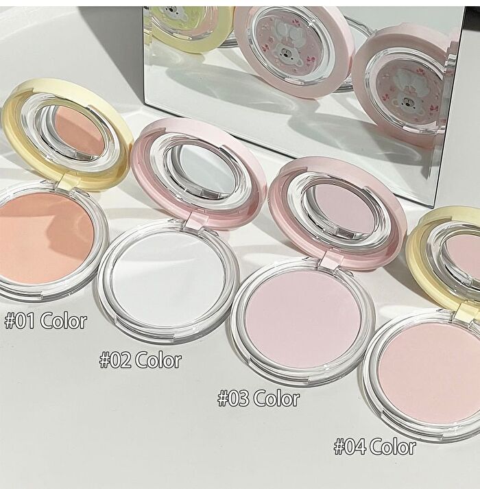 Bow Teddy Matte Pressed Powder - 4 Shades - 04# Light Pink  - 10g
