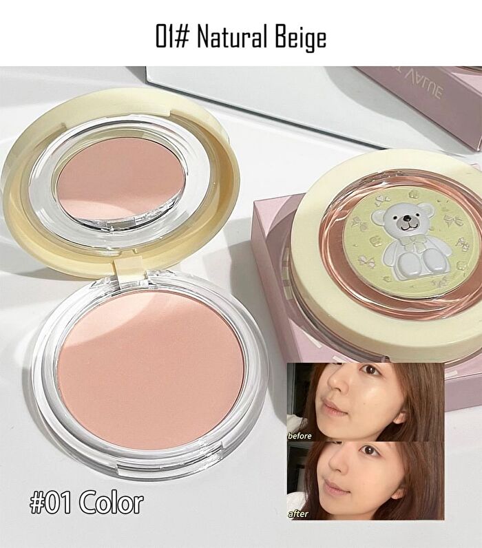 Bow Teddy Matte Pressed Powder - 4 Shades - 04# Light Pink  - 10g