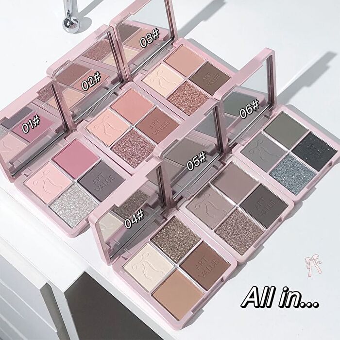 Butterfly Pact Series 4-Color Eyeshadow Palette - 6 Types - 06# Stone Edition - 8g