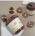 Coffee Mini Powder Puff - Set - 5pcs