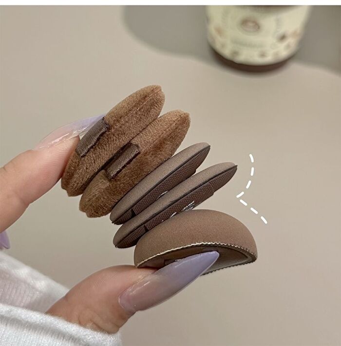 Coffee Mini Powder Puff - Set - 5pcs