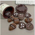 Coffee Mini Powder Puff - Set - 5pcs