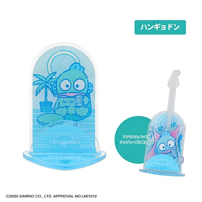 Shobido Sanrio Characters Happy Danby Secret Guitar Lip Gloss Palette & Acrylic Stand - 1 pc - Random Style