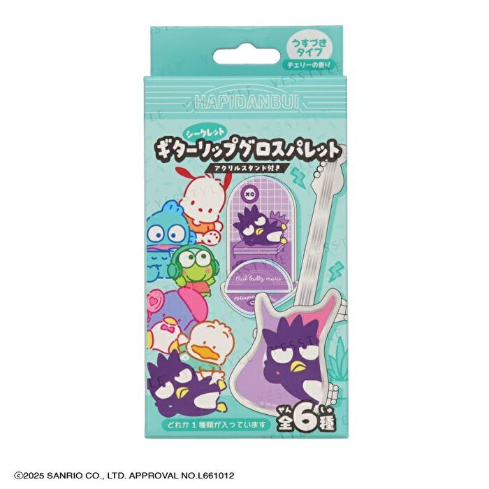 Shobido Sanrio Characters Happy Danby Secret Guitar Lip Gloss Palette & Acrylic Stand - 1 pc - Random Style