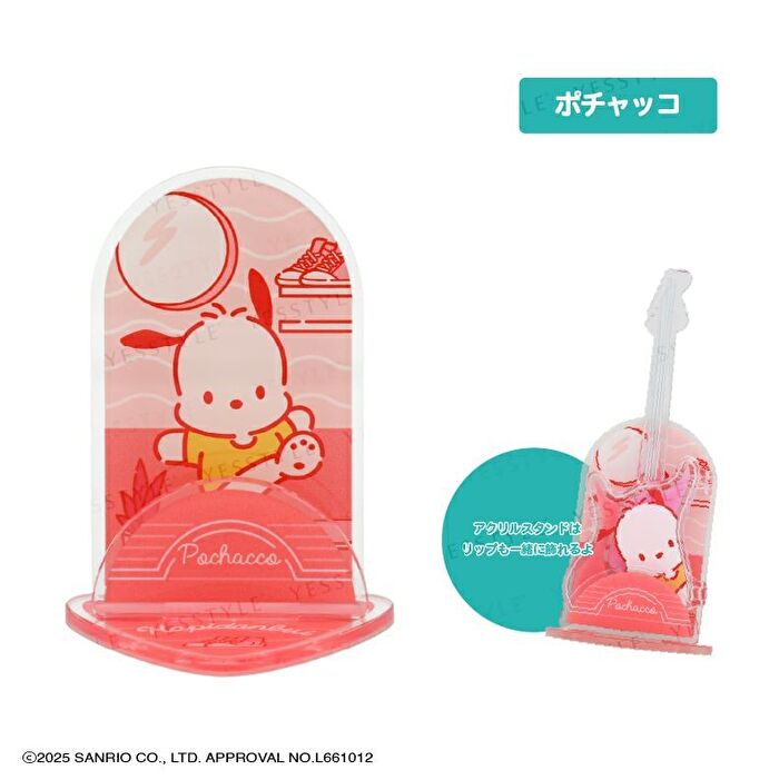 Shobido Sanrio Characters Happy Danby Secret Guitar Lip Gloss Palette & Acrylic Stand - 1 pc - Random Style